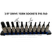 Dark Slate Gray Blue Point 3/8" Drive Internal Torx Sockets T10-T60 Sockets