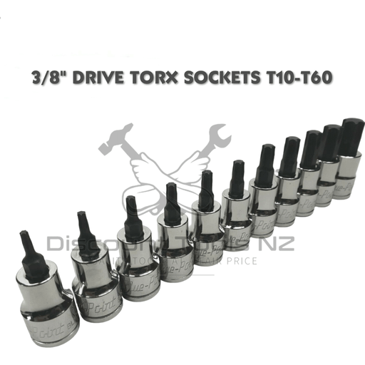 Dark Slate Gray Blue Point 3/8" Drive Internal Torx Sockets T10-T60 Sockets