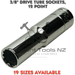 Dark Slate Gray Blue Point 3/8" Drive Tube Sockets, 12 Point 6mm - 24 mm Tool Sockets