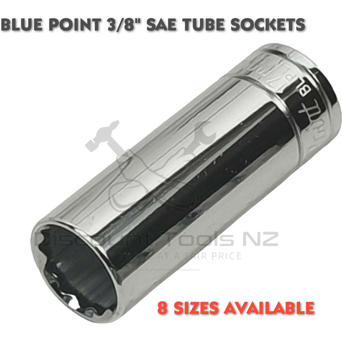 Gray Blue Point 3/8" Drive SAE Tube Sockets, 13 Sizes Available Tool Sockets