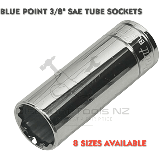 Gray Blue Point 3/8" Drive SAE Tube Sockets, 13 Sizes Available Tool Sockets