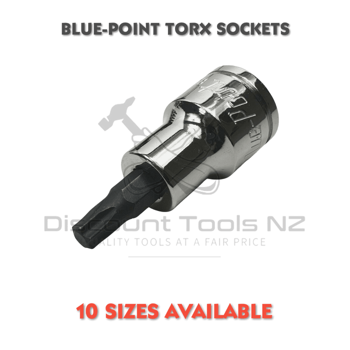 Tan Blue Point 3/8" Torx Sockets, 10 Sizes Available