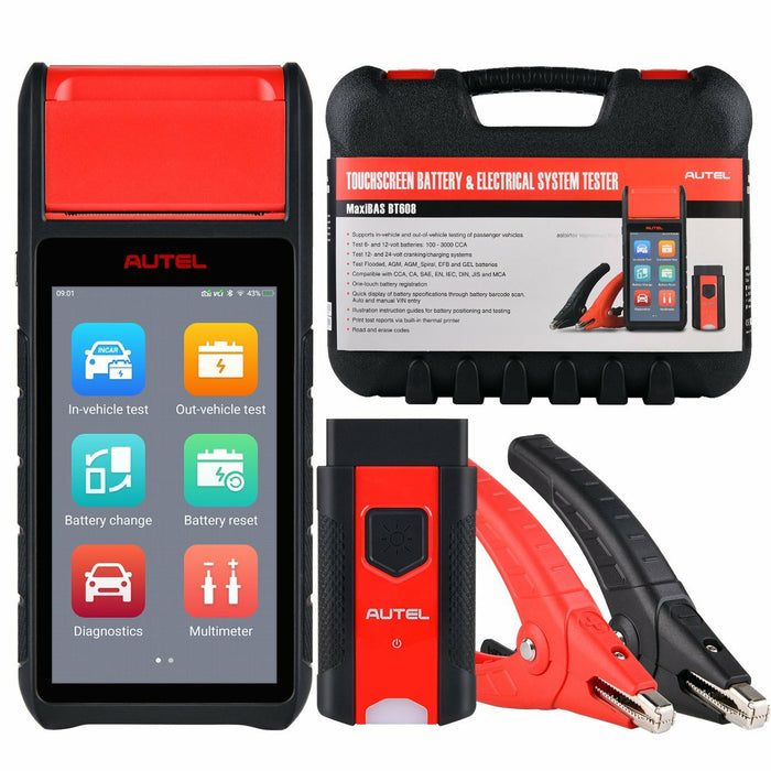 Light Coral AUTEL MaxiBAS BT608E Battery Tester, Electrical System Analyser Battery Tester