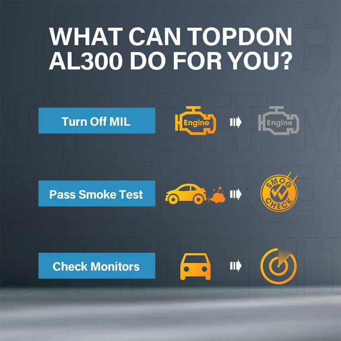 Dark Slate Gray TOPDON AL300 Code Reader Check Engine Light Scan Tool Full OBD2 Vehicle Diagnostic Scanners