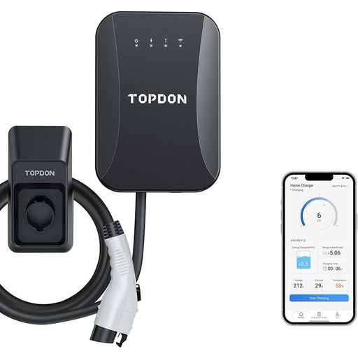 Dark Slate Gray TOPDON Pulse Q Level 2 EV Charger, Smart Home Electric Car Charger Vehicle Battery Chargers