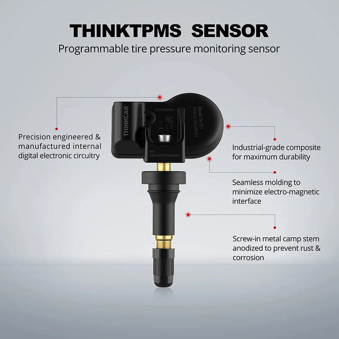 Light Gray THINKTPMS THINKCAR Universal TPMS Tyre Pressure Sensor 315-433 MHZ TPMS Sensor