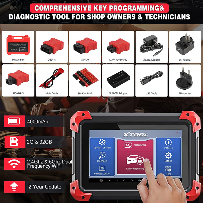 Pale Violet Red XTOOL X100 PAD PLUS Full System Diagnostic Scan, Key Coding, Odometer Correction Diagnostic Scan Tool