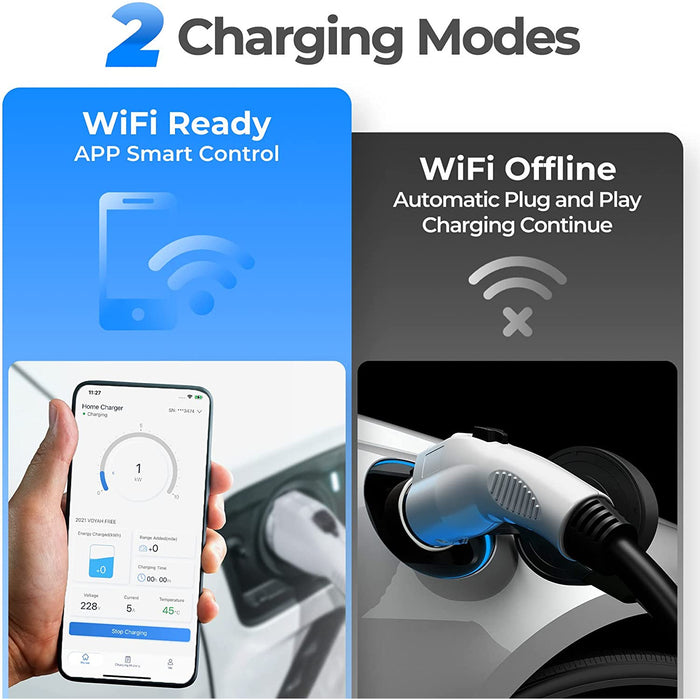 Lavender TOPDON Pulse Q Level 2 EV Charger, Smart Home Electric Car Charger Vehicle Battery Chargers