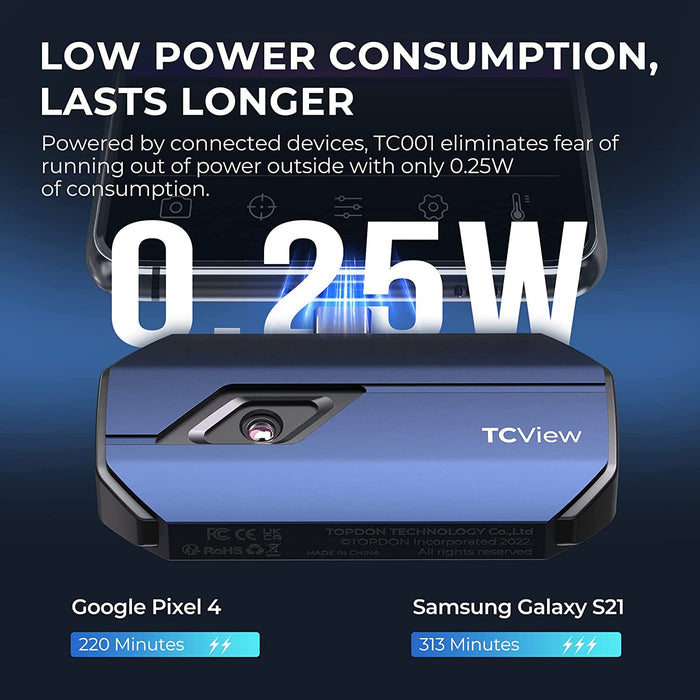 Black TOPDON TCView Thermal imaging Camera ( Android & IOS) Thermal Camera