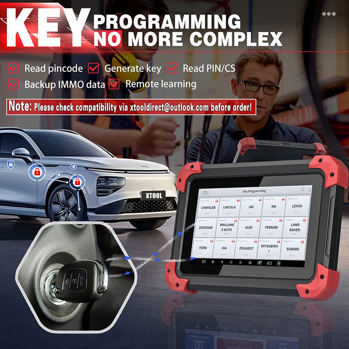 Dark Slate Gray XTOOL X100 PAD PLUS Full System Diagnostic Scan, Key Coding, Odometer Correction Diagnostic Scan Tool