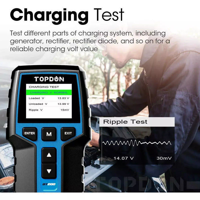 Dark Slate Gray Topdon Car Battery Tester 24V 12V Load Tester, 100-2000CCA Vehicle Battery Testers