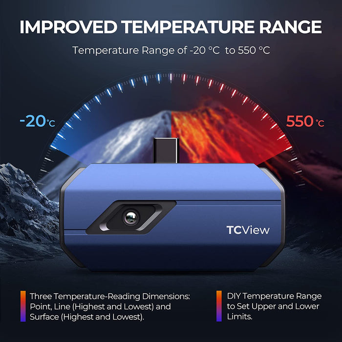 Black TOPDON TCView Thermal imaging Camera ( Android & IOS) Thermal Camera