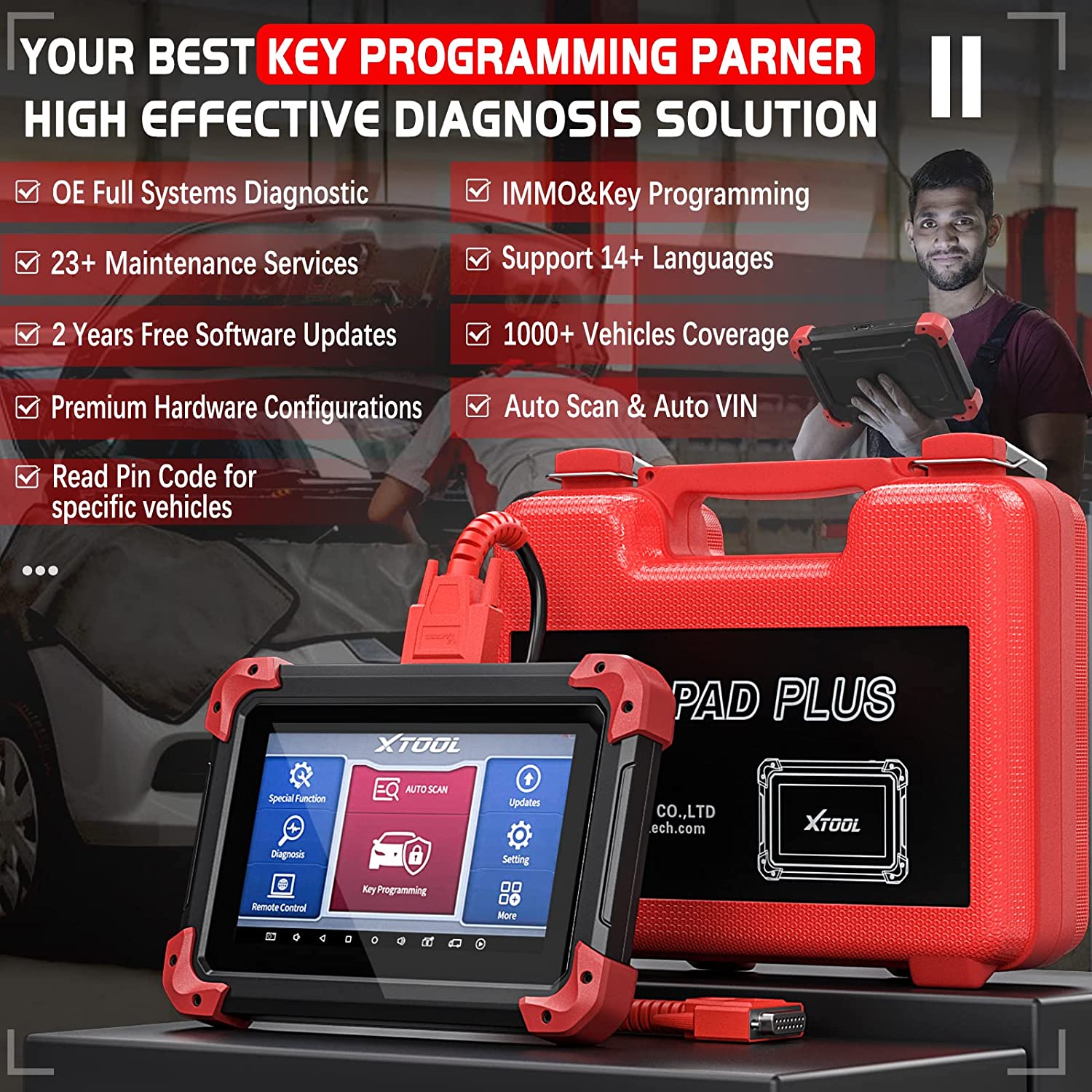 Sca Key XTOOL X100 PAD PLUS Full System Diagnostic Scan, Key Coding, Odometer ...
