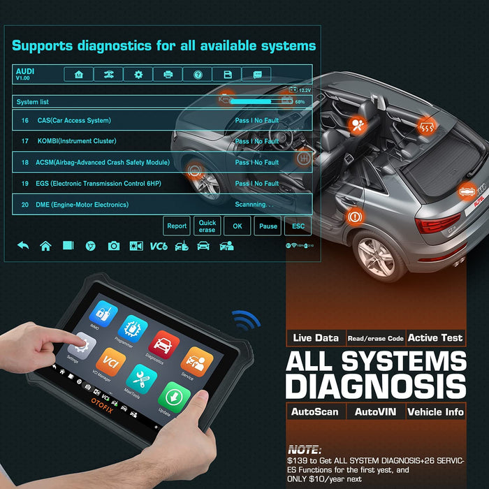Dark Slate Gray OTOFIX IM1 Automotive Key Programming & Diagnostic Tool Key Coding Tools