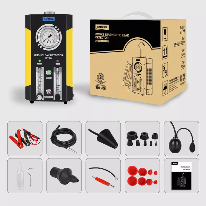 Light Gray AUTOOL SDT206 – Automotive Smoke Leak Detector Machine Leak Detector