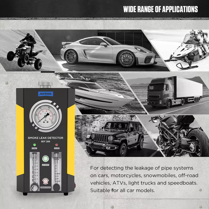 Gray AUTOOL SDT206 – Automotive Smoke Leak Detector Machine Leak Detector