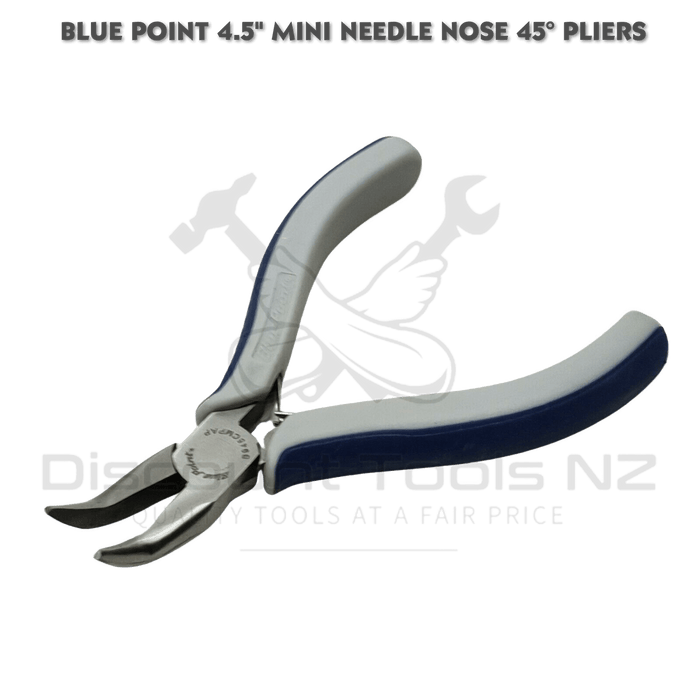 Dark Slate Gray Blue Point Tools Miniature Curved Long Nose Pliers