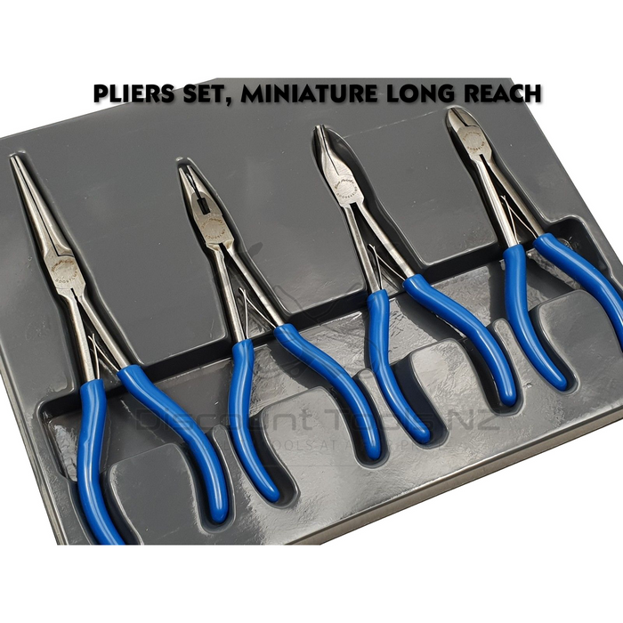 Dim Gray Blue Point Pliers Set, Miniature Long Reach, 4pcs BDGPL400LMP Pliers