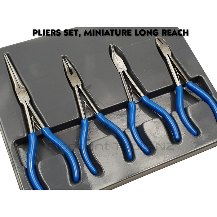 blue point pliers set, miniature long reach, 4pcs bdgpl400lmp