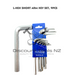 Dark Gray Blue Point L-Hex Short Arm Key Set, 9pcs Tools