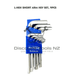 Dark Slate Blue Blue Point L-Hex Short Arm Key Set, 9pcs