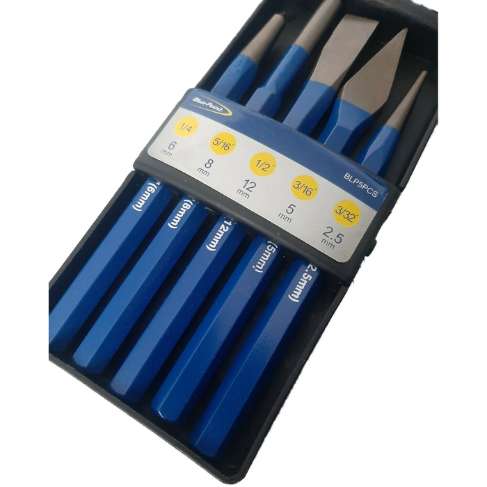 Dark Slate Gray Blue Point 5 Piece Punch & Chisel Set BLP5PCS Punch & Chisels