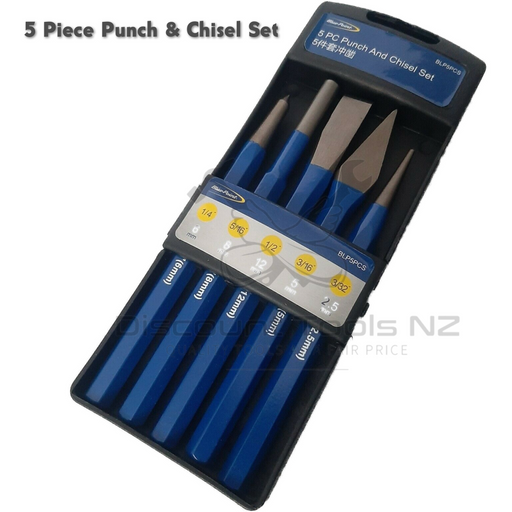 Dark Slate Gray Blue Point 5 Piece Punch & Chisel Set BLP5PCS Punch & Chisels