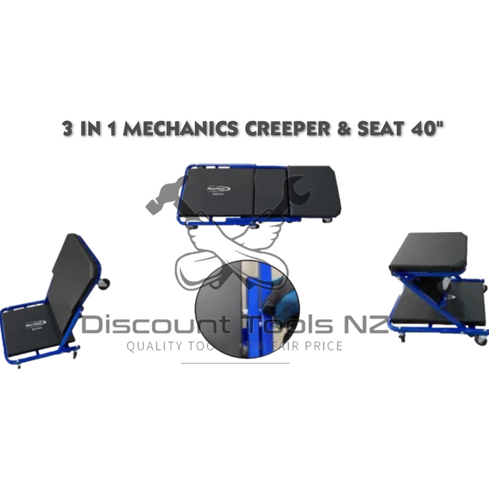 Dark Slate Gray Blue Point 3 in 1 Mechanics Creeper & Seat 40" Creepers