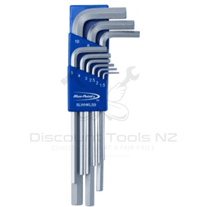 Light Slate Gray Blue Point 9 Piece Extra Long Hex Key Set BLWHKELS9 Hex Keys