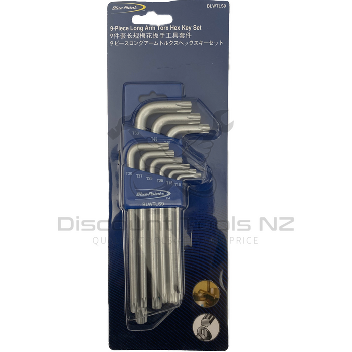 Dim Gray Blue Point 9 Piece Torx Key Set BLWTLS9 Hex Keys