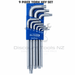 Dark Slate Blue Blue Point 9 Piece Torx Key Set BLWTLS9 Hex Keys