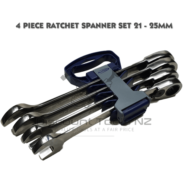 Dark Slate Gray Blue Point 4 Piece Ratchet Spanner Set 21 - 25mm BOERM704 Ratchet Spanners