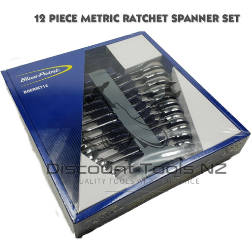 Dim Gray Blue Point 12 Piece Metric Ratchet Spanner Set BOERM712 Blue Point