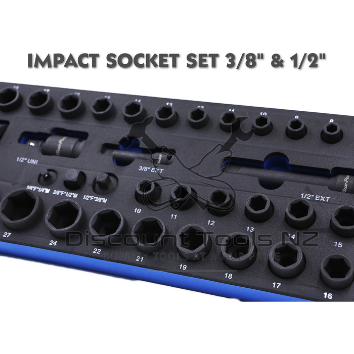 Dark Slate Gray Blue Point Impact Socket Set 3/8 & 1/2 BPS13A Socket Sets