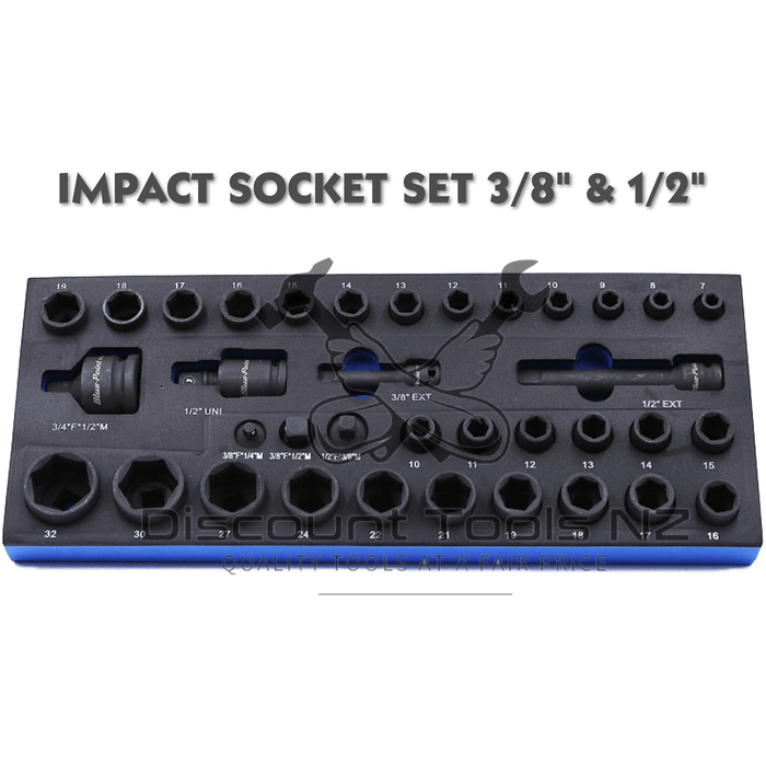 blue point impact socket set 3/8 & 1/2 bps13a