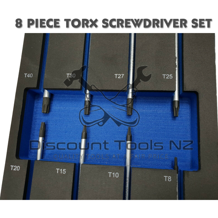 Dark Slate Gray Blue Point 8 Piece Torx Screwdriver Set BPS22 Screwdrivers