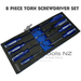 Dark Slate Gray Blue Point 8 Piece Torx Screwdriver Set BPS22 Screwdrivers