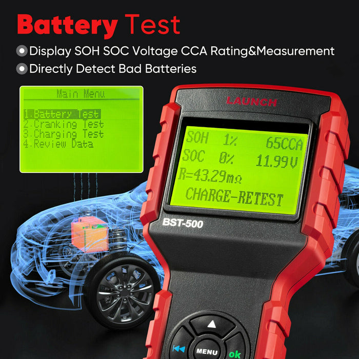launch bst-500 battery tester 12v 24v battery load tester