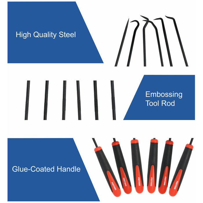Dark Slate Blue DTNZ 6pcs Extra-Long Pick & Hook Set Pick & Scrapers