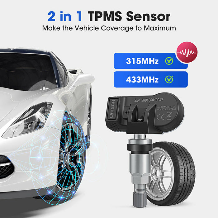 Dark Slate Gray LAUNCH 2 in 1 Universal TPMS Replacement Sensor 315 MHz & 433 MHz TPMS Sensor