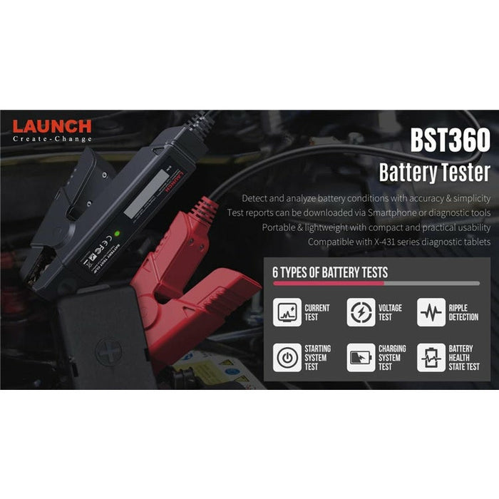 Dark Slate Gray LAUNCH BST360 Bluetooth Battery Tester Add On For X431 Scan Tool Vehicle Battery Testers