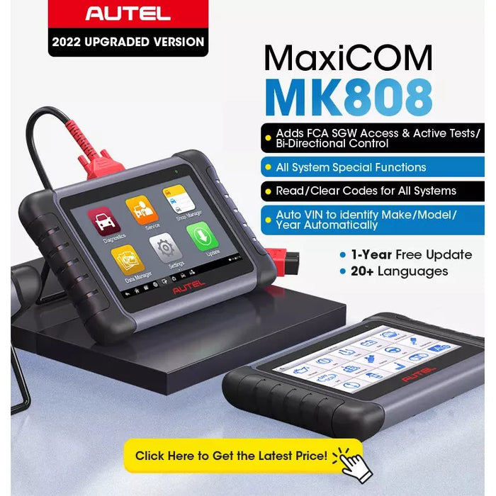 Autel Maxicom MK808S Diagnostic Scan Tool, Bi-Directional Control