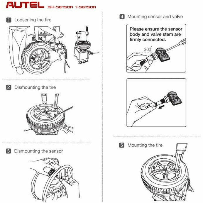 Dark Slate Gray AUTEL Universal MX Sensor 2 in 1 315MHz 433MHz TPMS Sensor TPMS Sensor