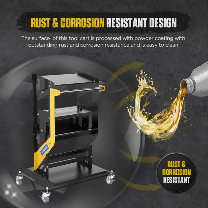 AUTOOL 3 Shelf Diagnostic Scanner Tool Cart, Tool Trolley