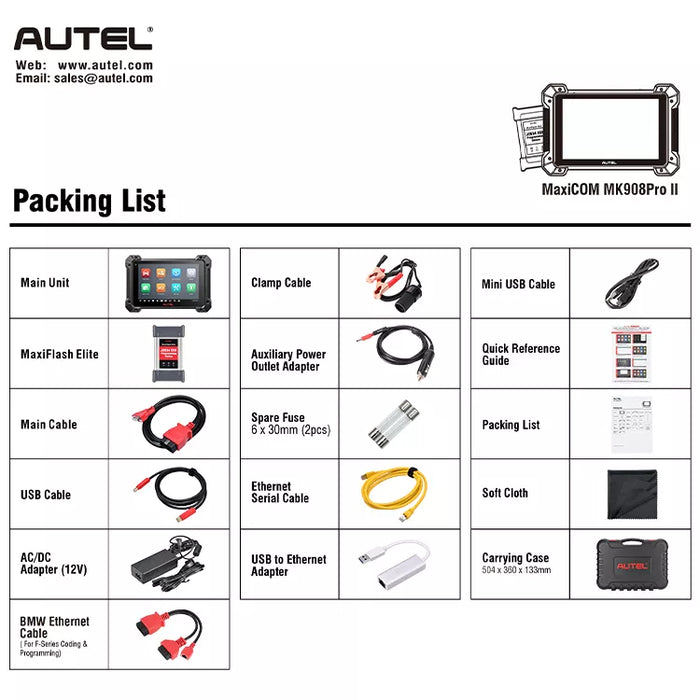 Antique White AUTEL MK908 PRO II Advanced Diagnostic Scan Tool with ECU Coding Diagnostic Scan Tool