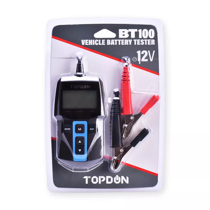 Light Gray TOPDON BT100 100-2000CCA 12V Battery Tester Analyser Vehicle Battery Testers