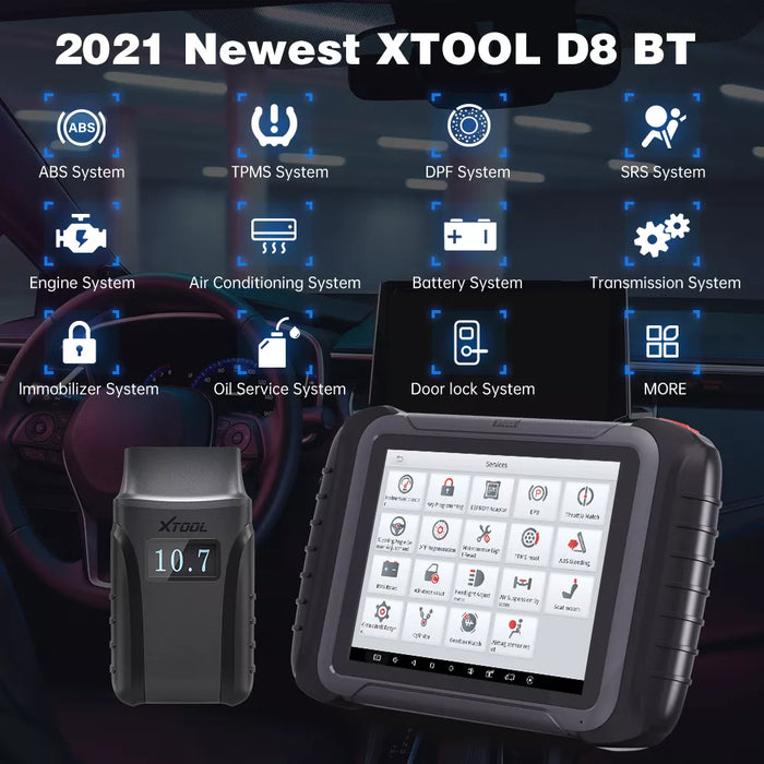 XTOOL D8 BT Diagnostic Scanner, Bidirectional,Key Programmer, Odometer
