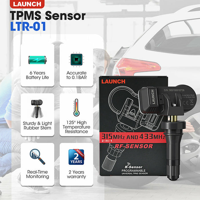 launch 2 in 1 universal tpms replacement sensor 315 mhz & 433 mhz