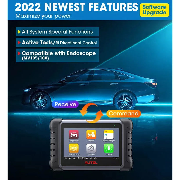 Dark Slate Gray AUTEL Maxicom MK808S Diagnostic Scan Tool, Bi-Directional Control Vehicle Diagnostic Scanners