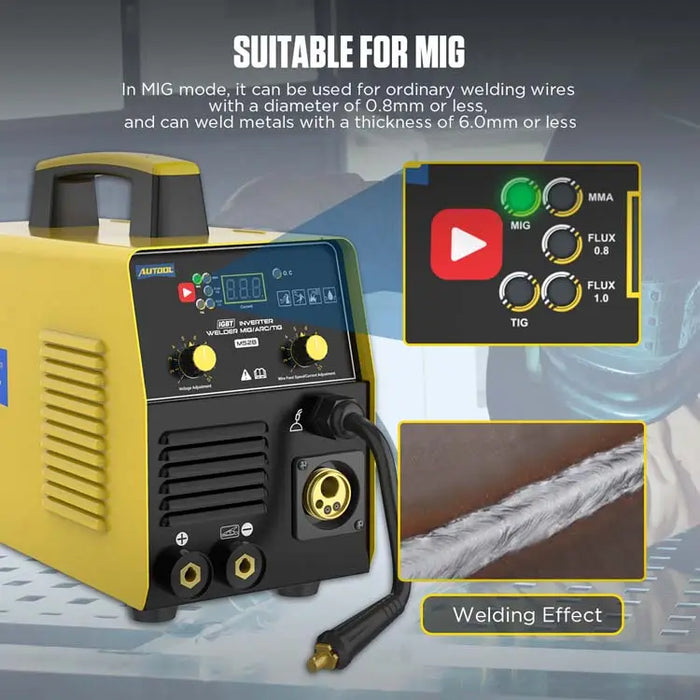 Dark Slate Gray AUTOOL M528 multifunctional Inverter Welding Machine 160A, MIG, TIG, ARC, IGBT Welding Machine